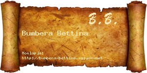 Bumbera Bettina névjegykártya